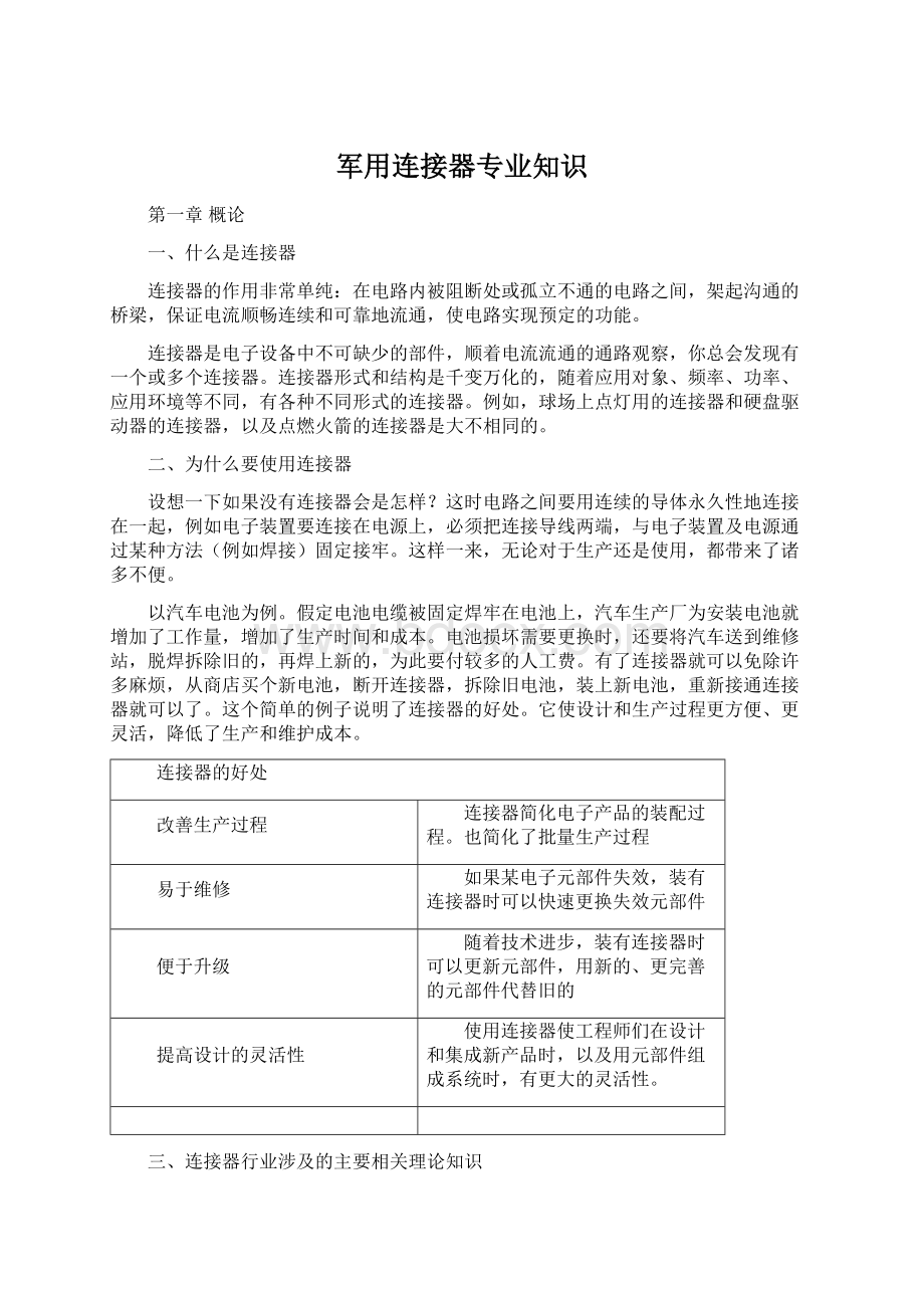 军用连接器专业知识Word格式.docx_第1页