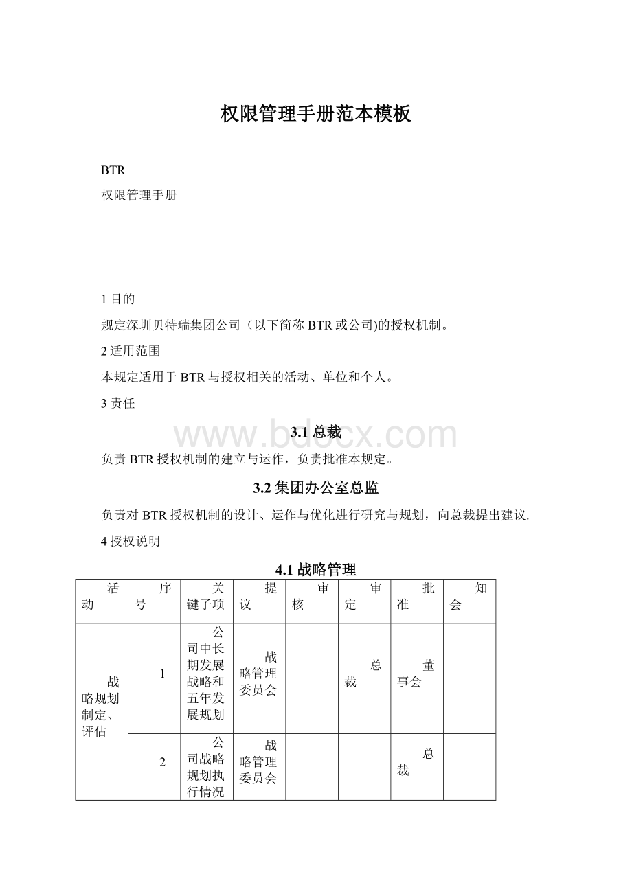 权限管理手册范本模板.docx_第1页