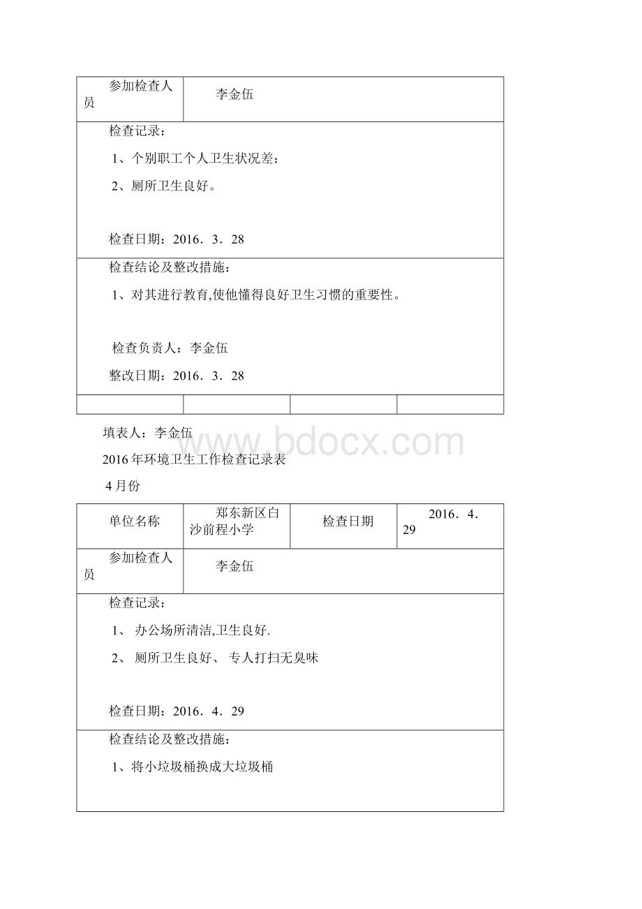 最新爱国卫生工作检查记录表.docx_第2页