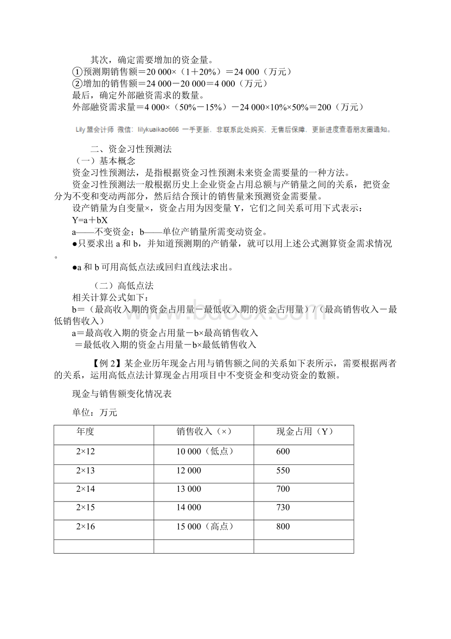 精品文档注册会计师考试财务会计第九讲资金预算筹资与投资Word文档格式.docx_第3页