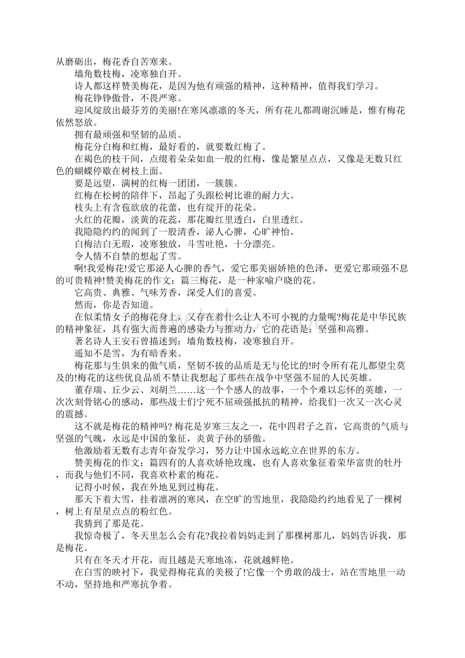 赞美梅花的作文Word下载.docx_第2页