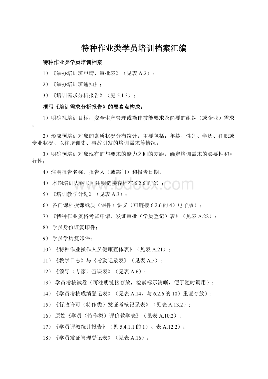 特种作业类学员培训档案汇编Word文档格式.docx