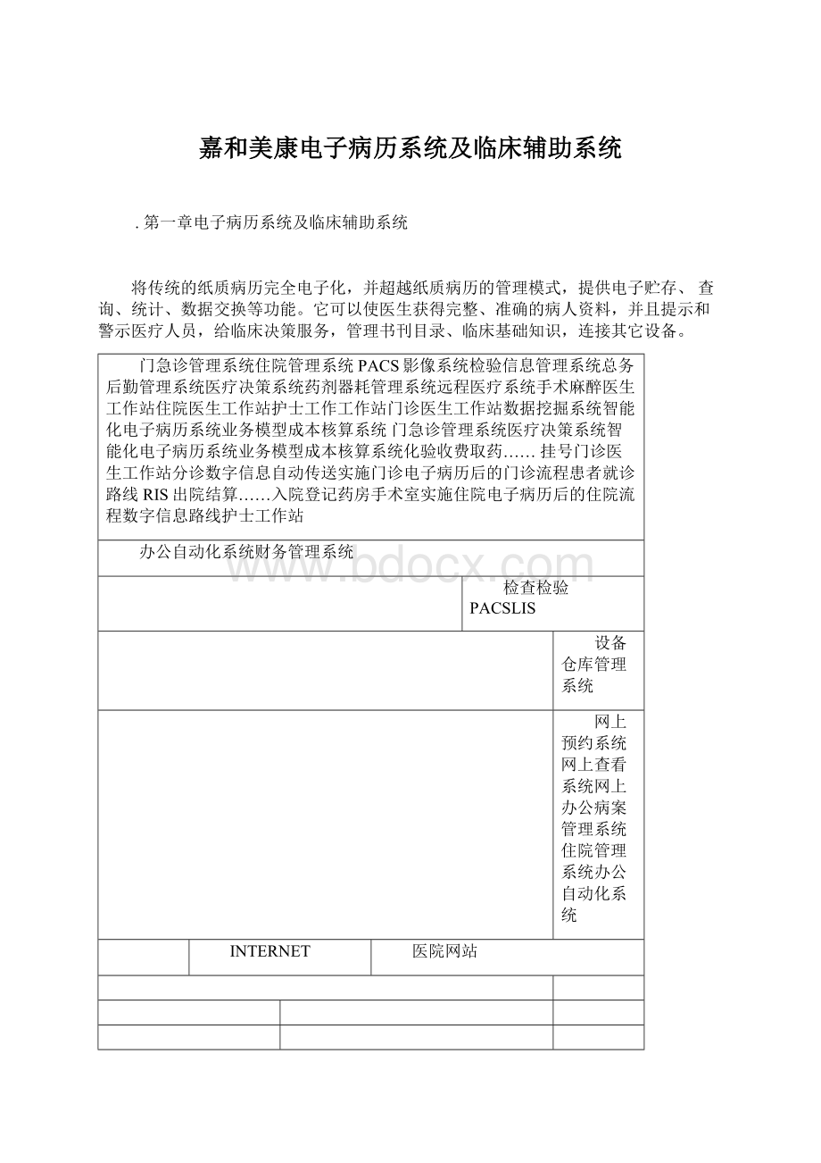 嘉和美康电子病历系统及临床辅助系统.docx