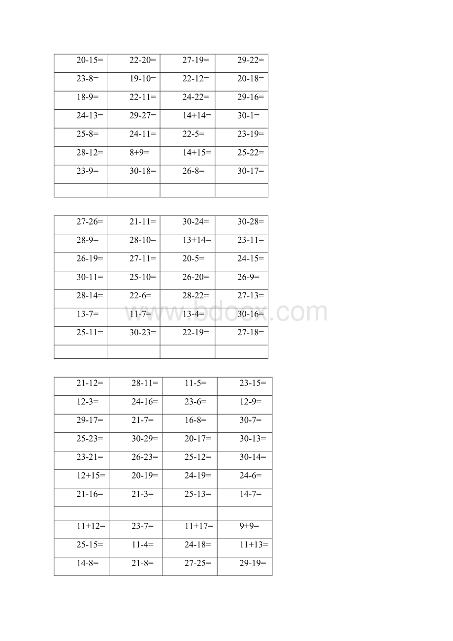 完整word版三十以内加减法练习题Word格式.docx_第2页