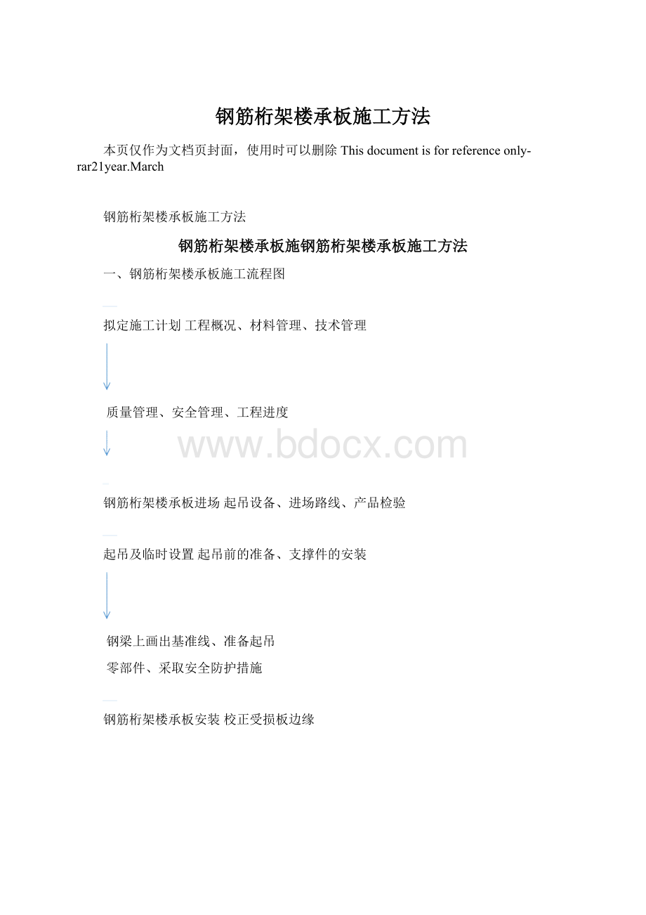 钢筋桁架楼承板施工方法.docx_第1页