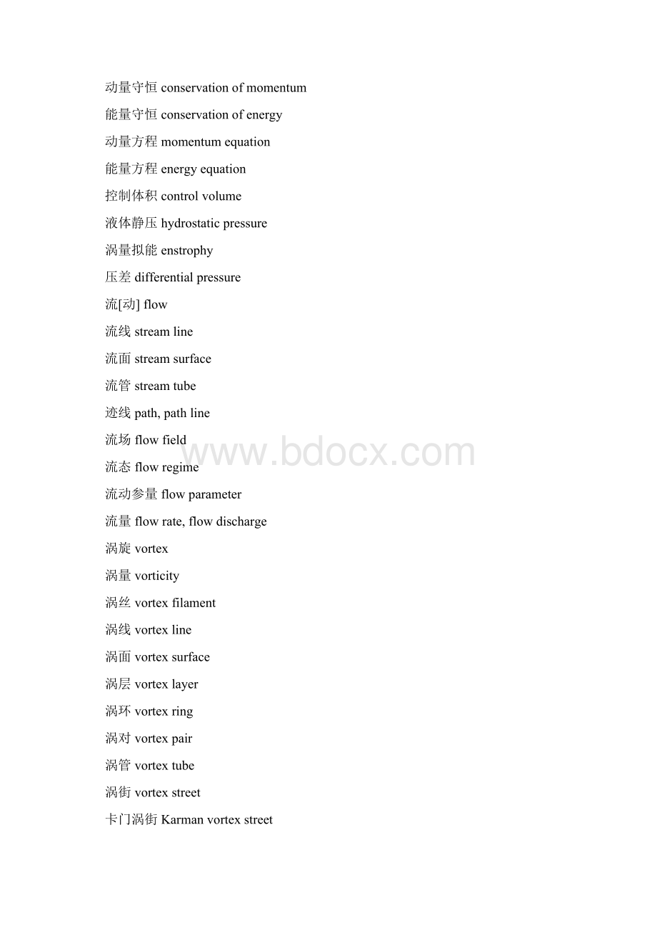 完整版流体力学常用名词中英文对照Word文档下载推荐.docx_第2页