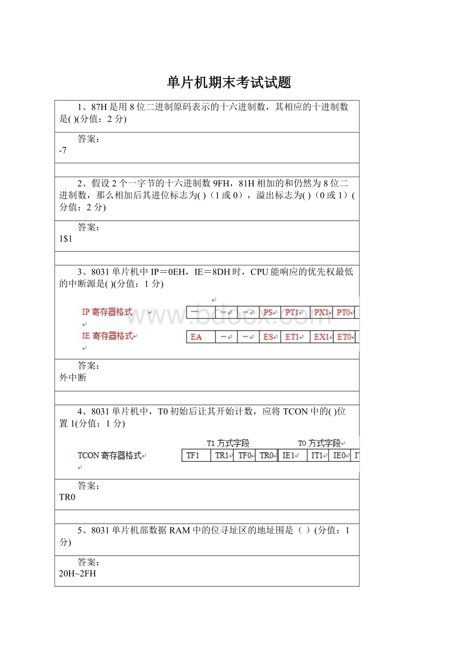 单片机期末考试试题.docx