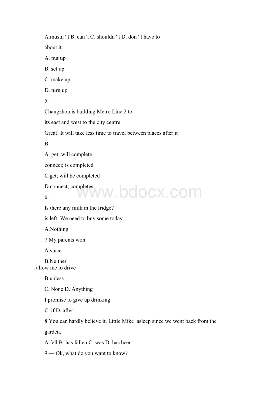 常州市届九年级教学情况调研测试英语试题含答案.docx_第2页