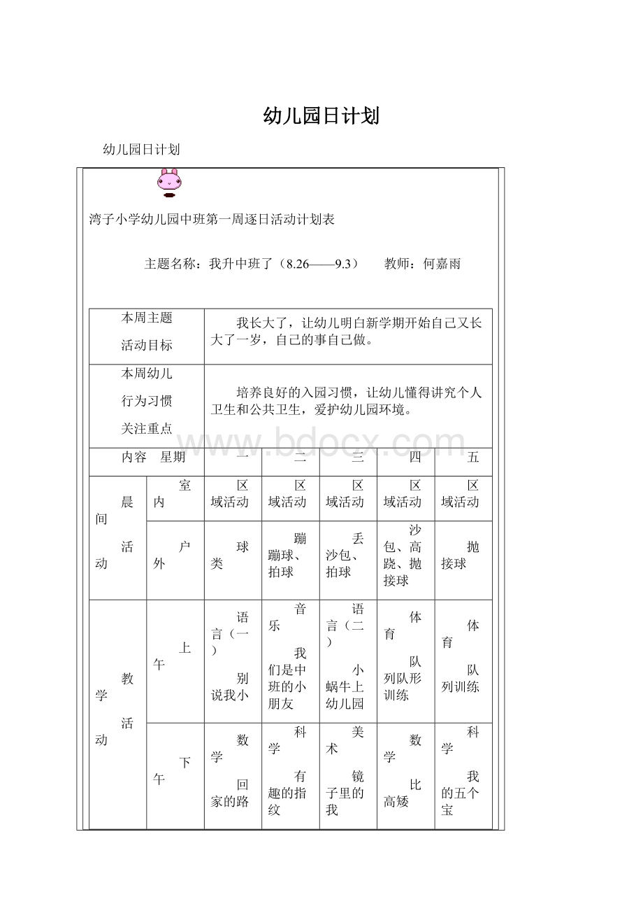 幼儿园日计划.docx_第1页