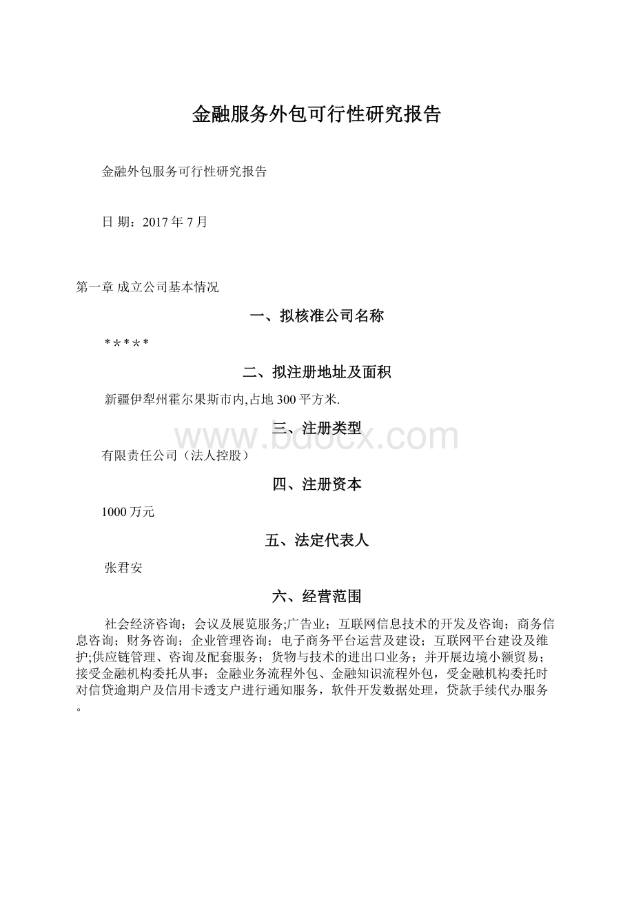 金融服务外包可行性研究报告.docx_第1页