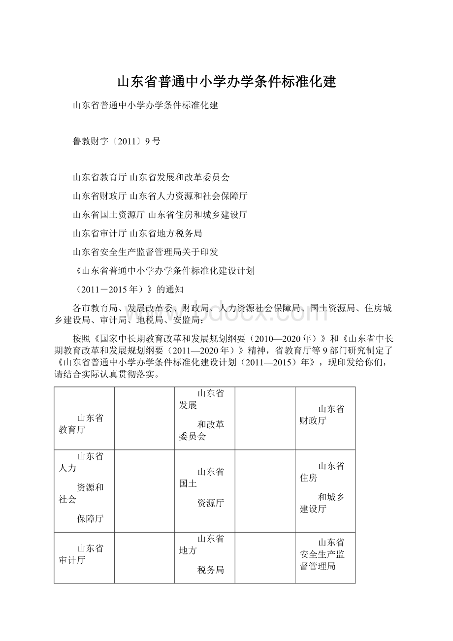 山东省普通中小学办学条件标准化建.docx_第1页