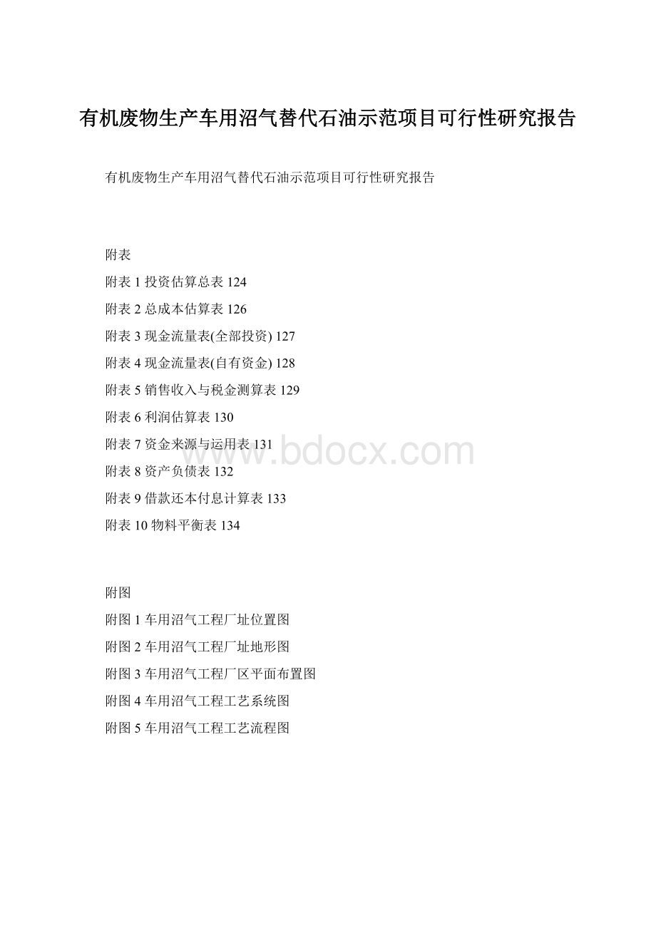 有机废物生产车用沼气替代石油示范项目可行性研究报告Word格式文档下载.docx