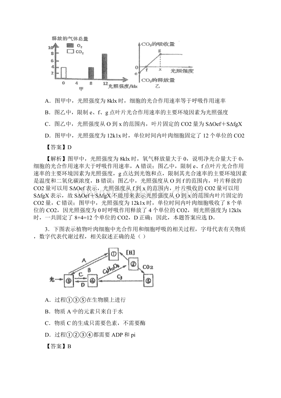 高考生物精选考点专项突破5呼吸作用与光合作用文档格式.docx_第2页