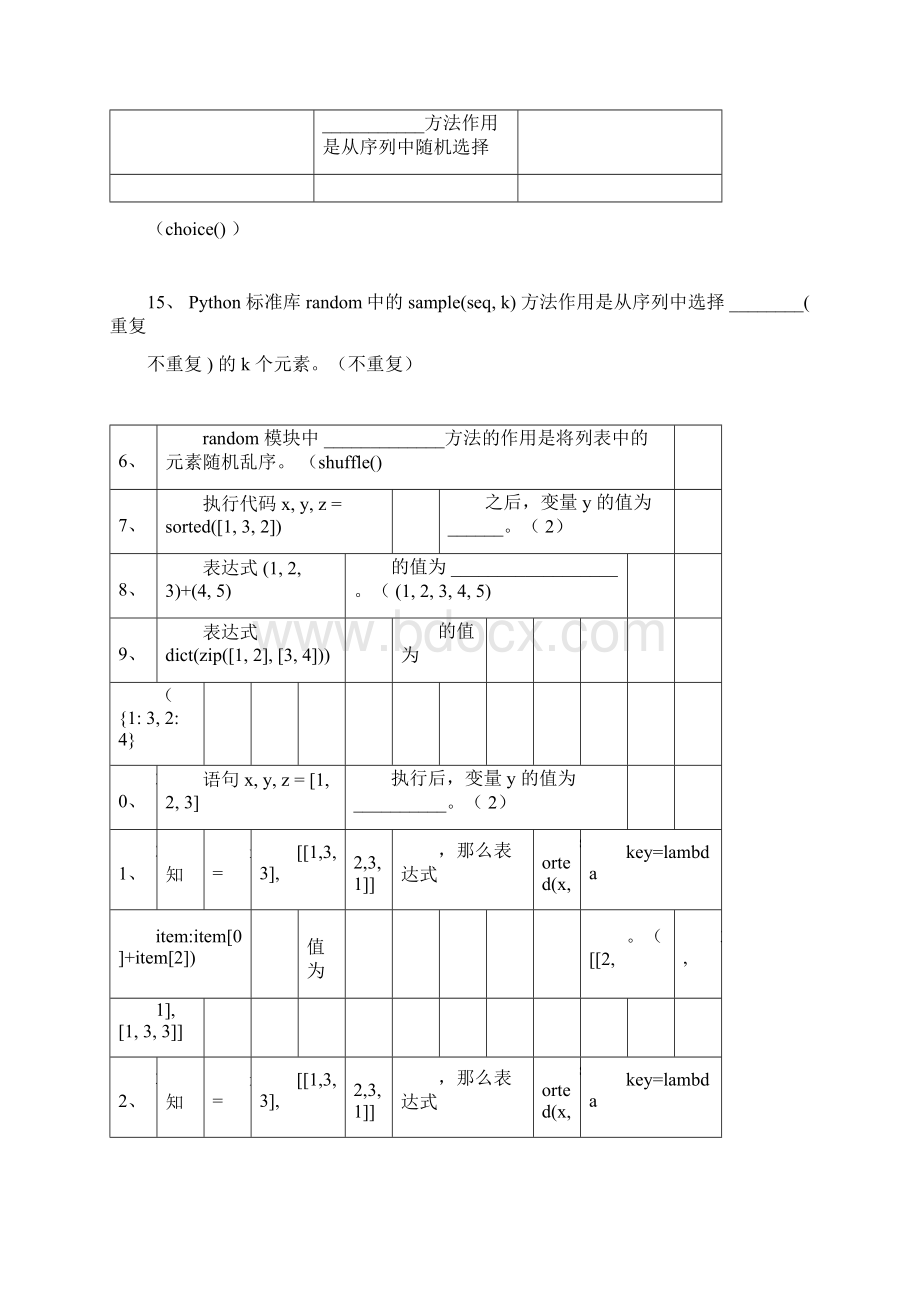 Python程序设计试题库.docx_第3页