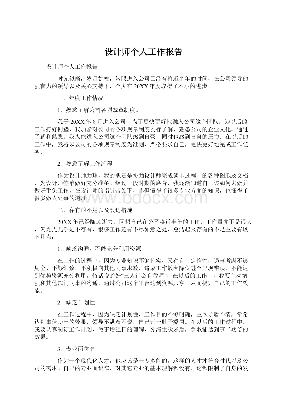 设计师个人工作报告.docx