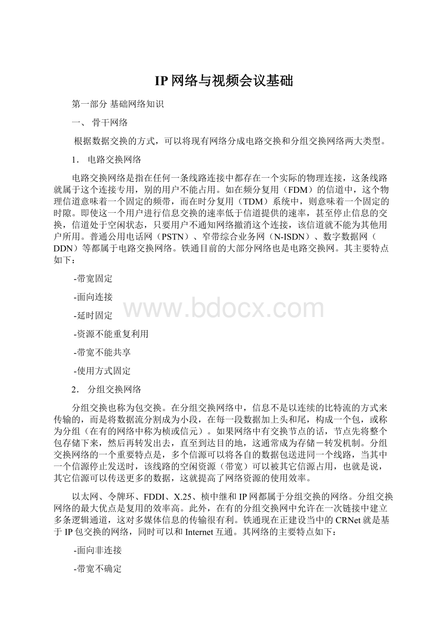 IP网络与视频会议基础.docx