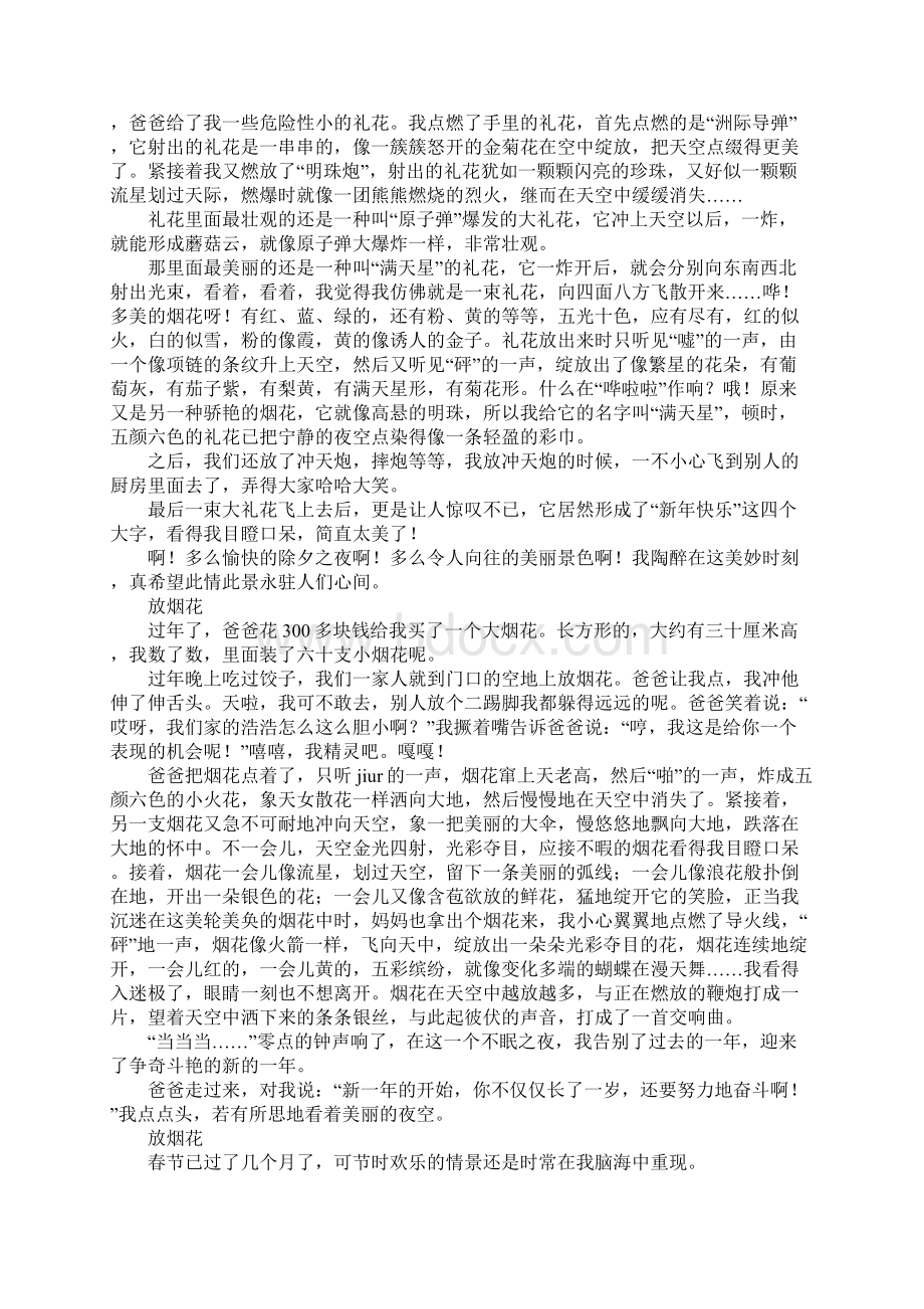 放烟花作文600字700字Word文档格式.docx_第3页