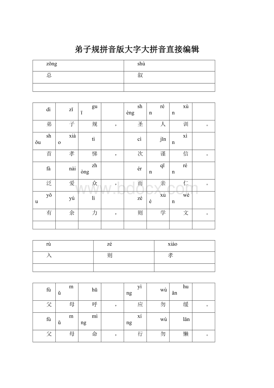 弟子规拼音版大字大拼音直接编辑.docx_第1页