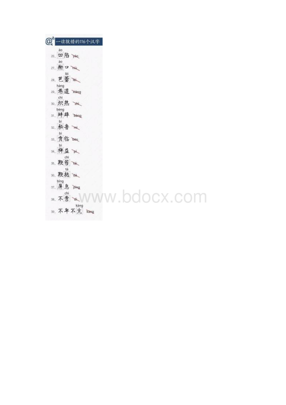 语文人教版新课标人民日报整理一读就错的116个汉字转.docx_第3页