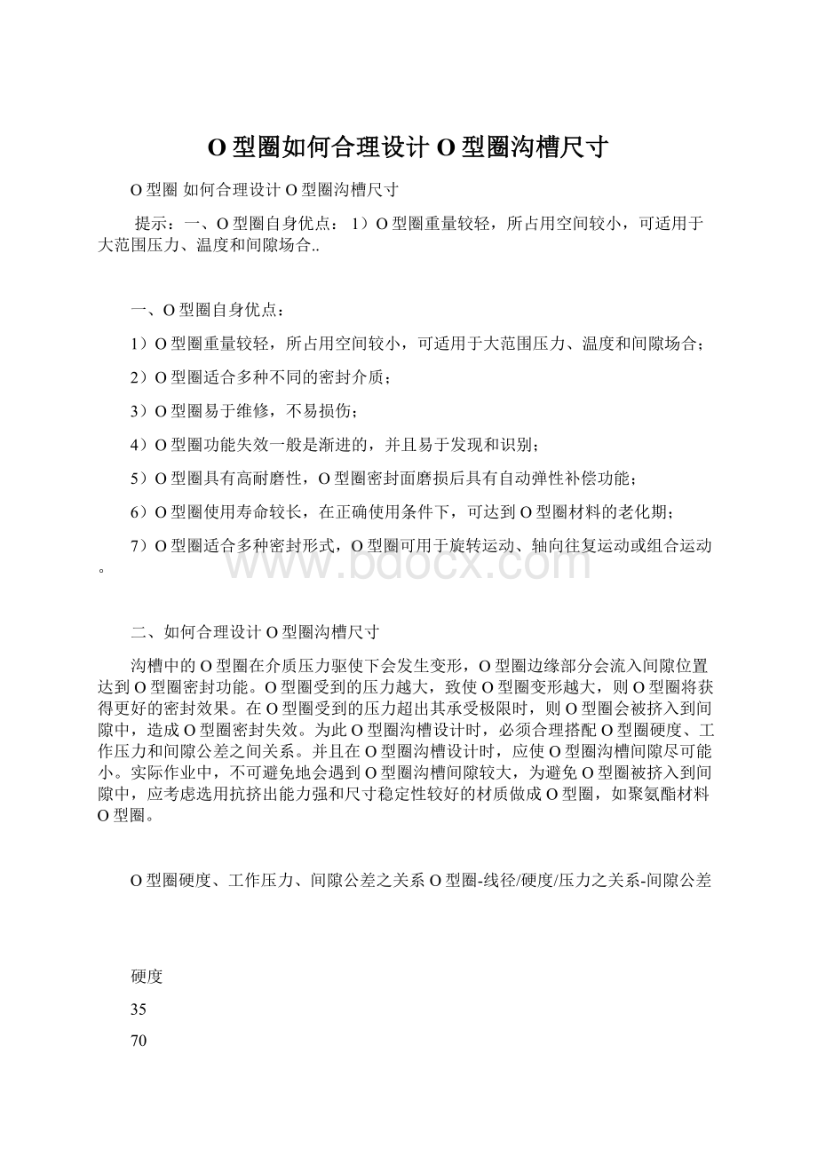 O型圈如何合理设计O型圈沟槽尺寸文档格式.docx