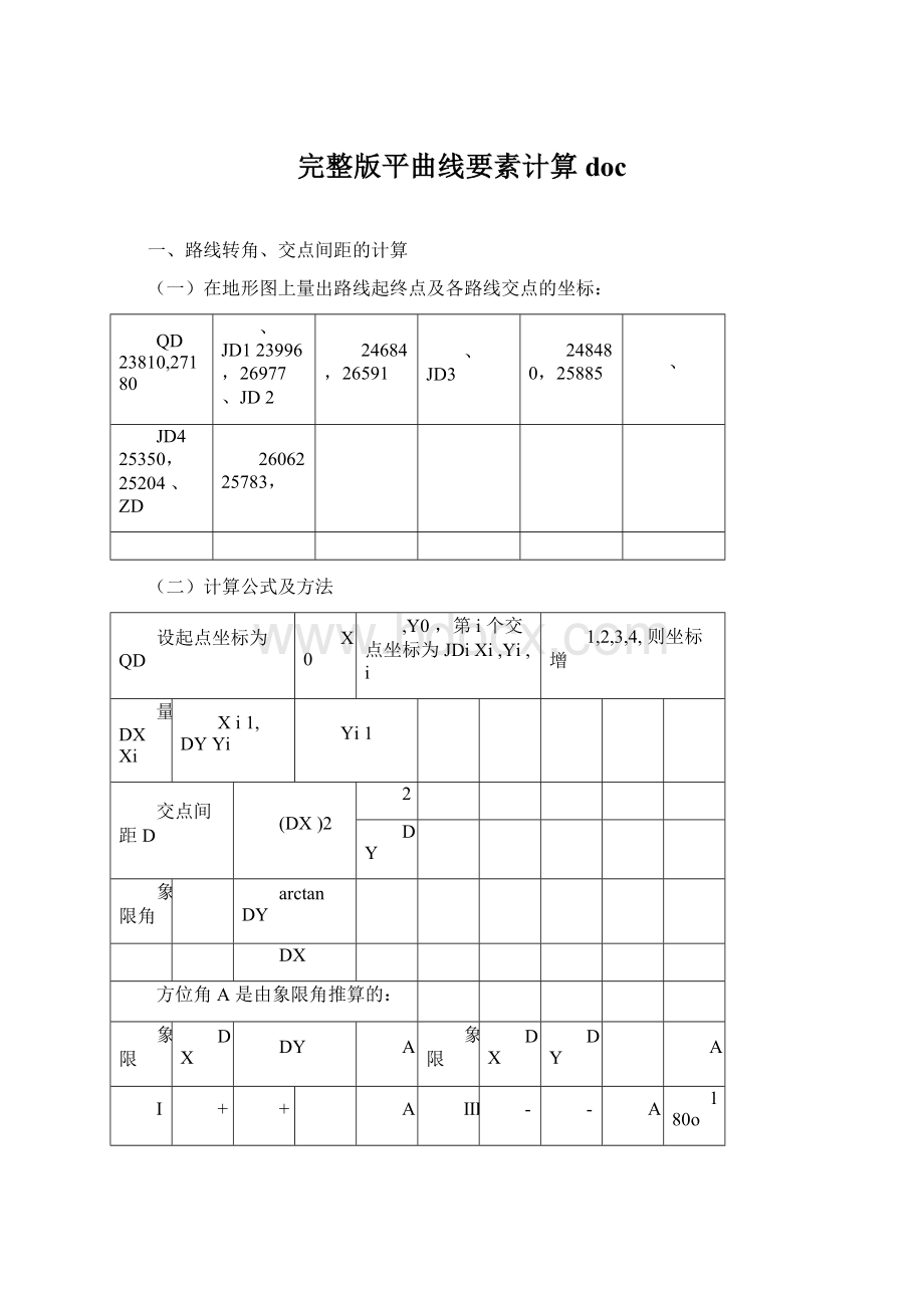 完整版平曲线要素计算doc.docx_第1页