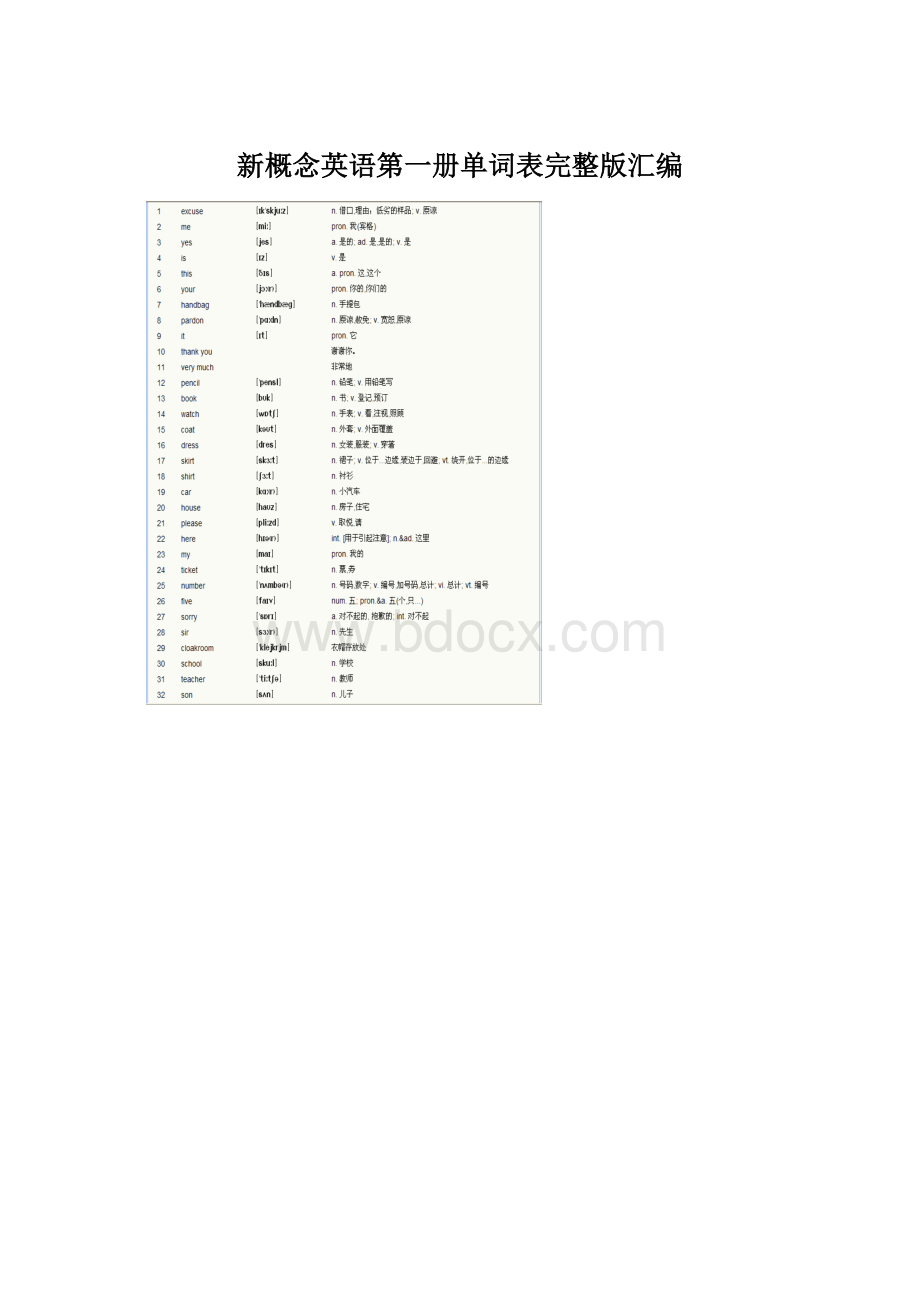 新概念英语第一册单词表完整版汇编.docx_第1页