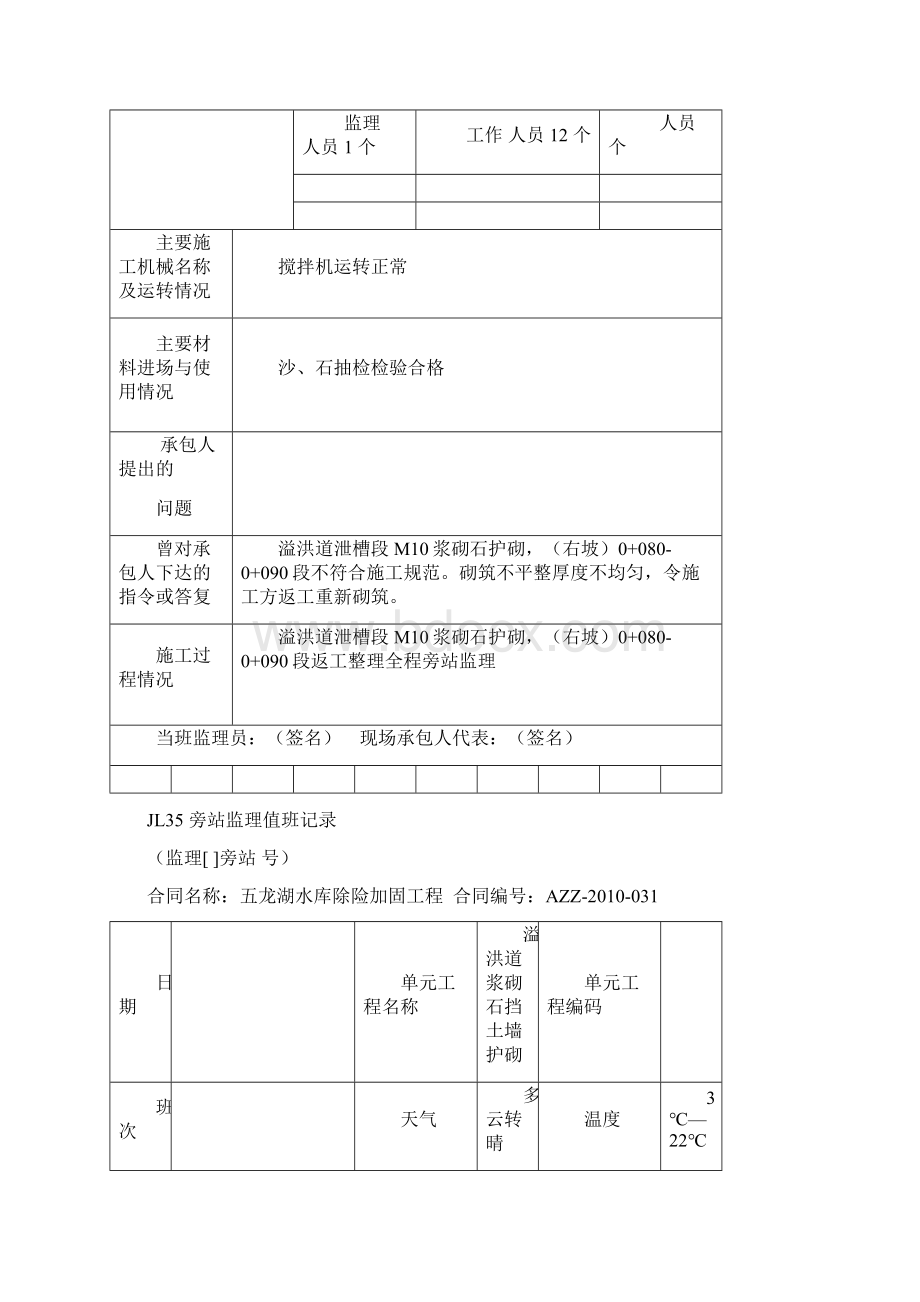 旁站监理值班记录文本Word文档下载推荐.docx_第3页