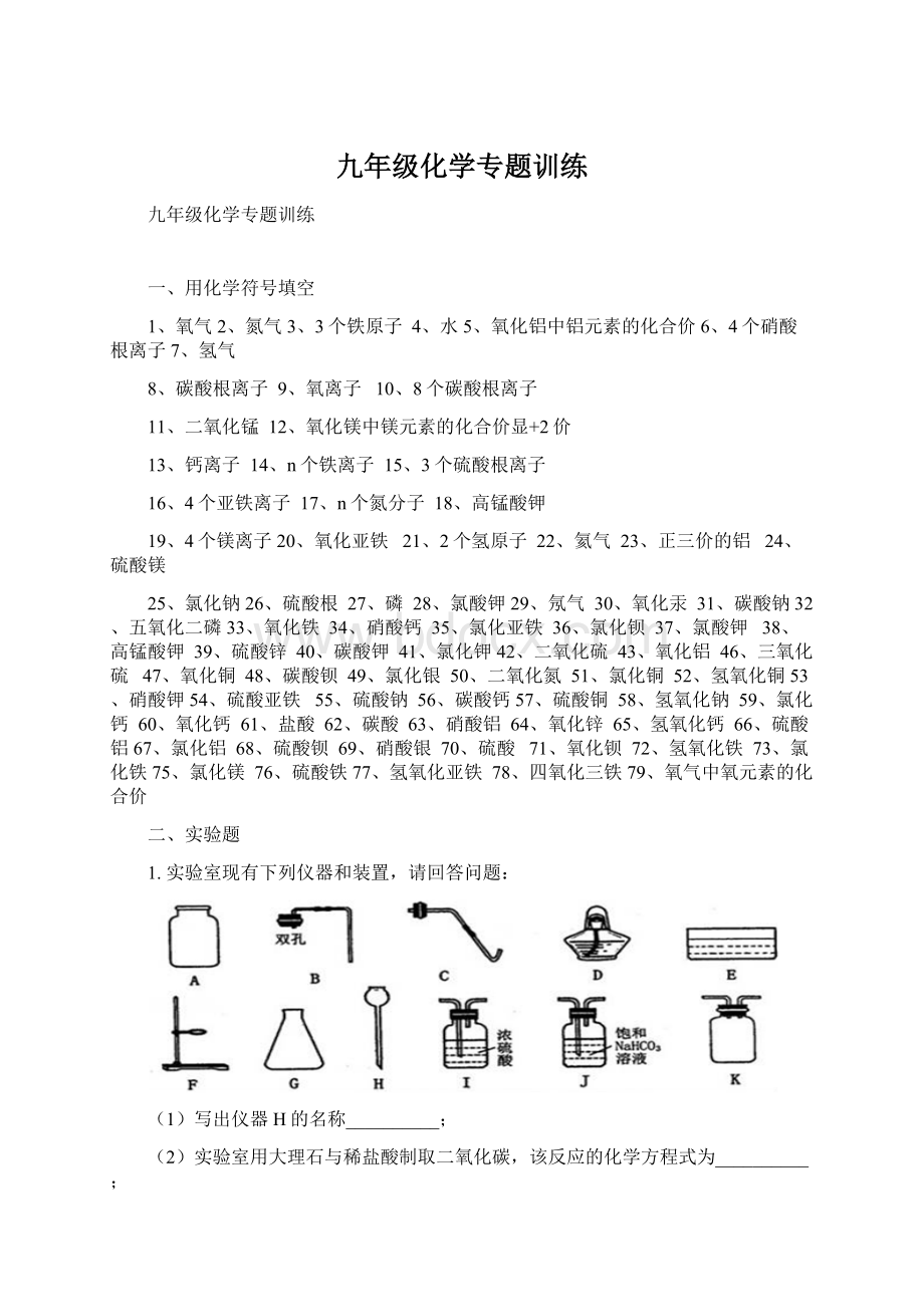 九年级化学专题训练.docx