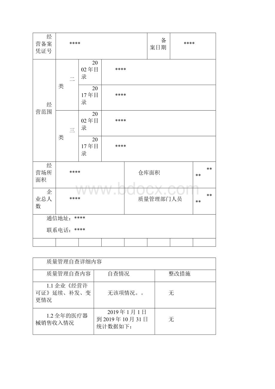 医疗器械经营企业年度质量管理自查报告Word格式.docx_第2页