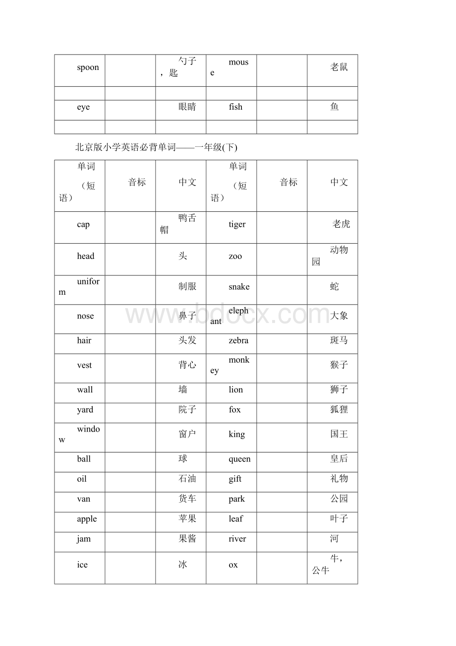 北京版16英语单词表Word文档下载推荐.docx_第2页