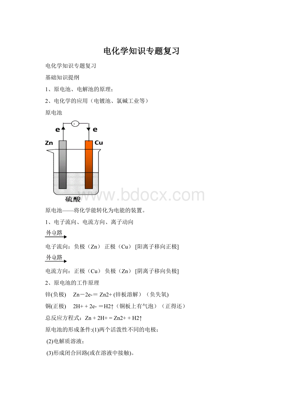 电化学知识专题复习.docx