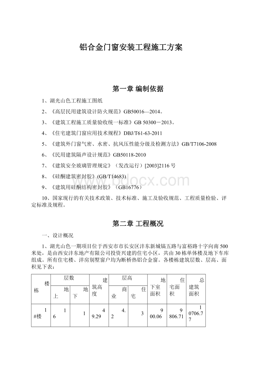 铝合金门窗安装工程施工方案.docx_第1页