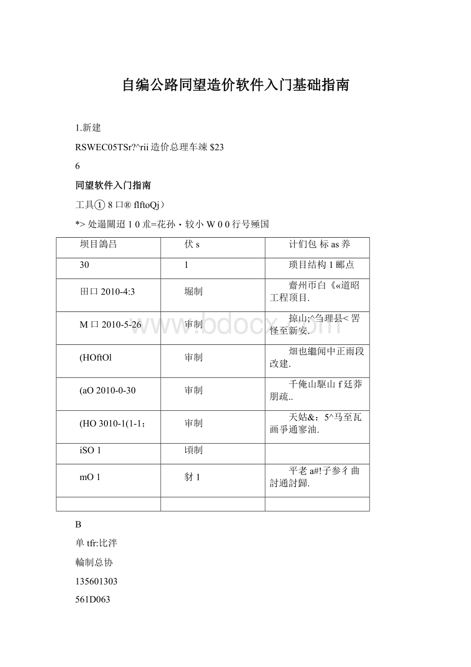 自编公路同望造价软件入门基础指南Word文件下载.docx