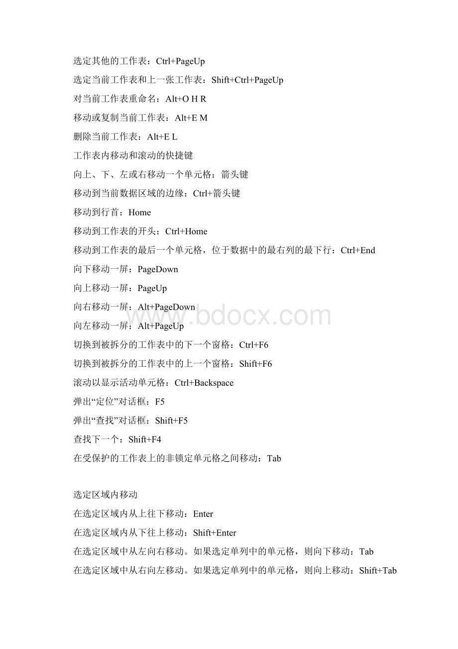 完整版Excel常用快捷键大全非常全面Word格式.docx_第2页