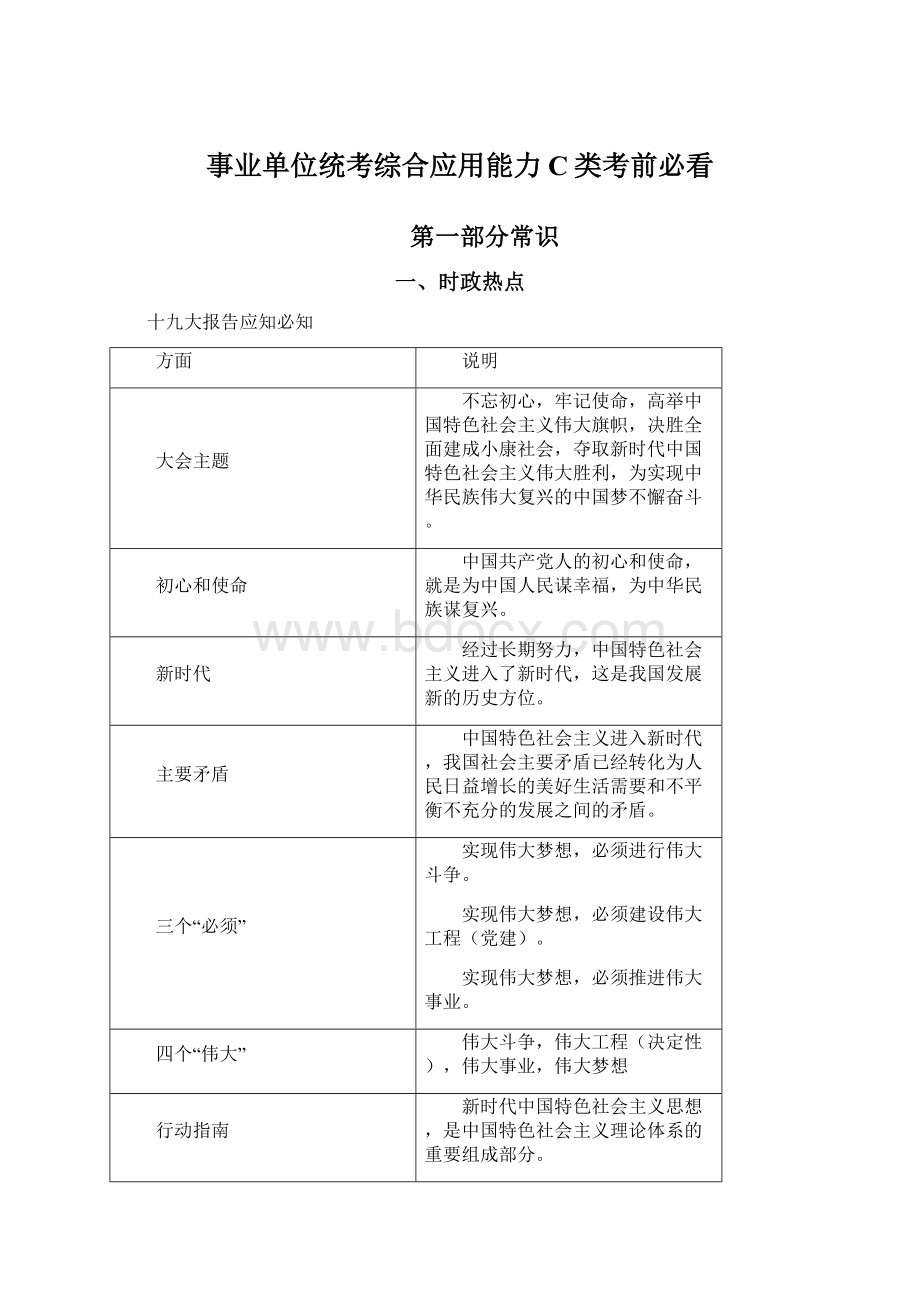 事业单位统考综合应用能力C类考前必看文档格式.docx