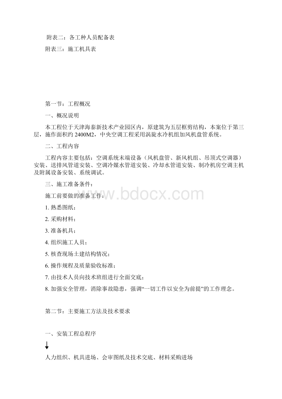 空调安装分项工程部分施工组织设计设 计文档格式.docx_第2页