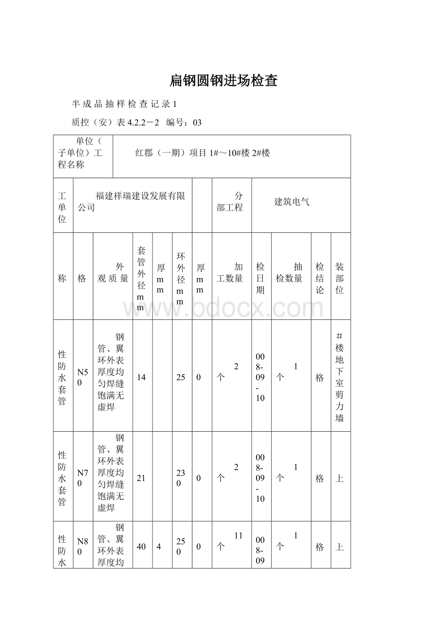 扁钢圆钢进场检查.docx_第1页