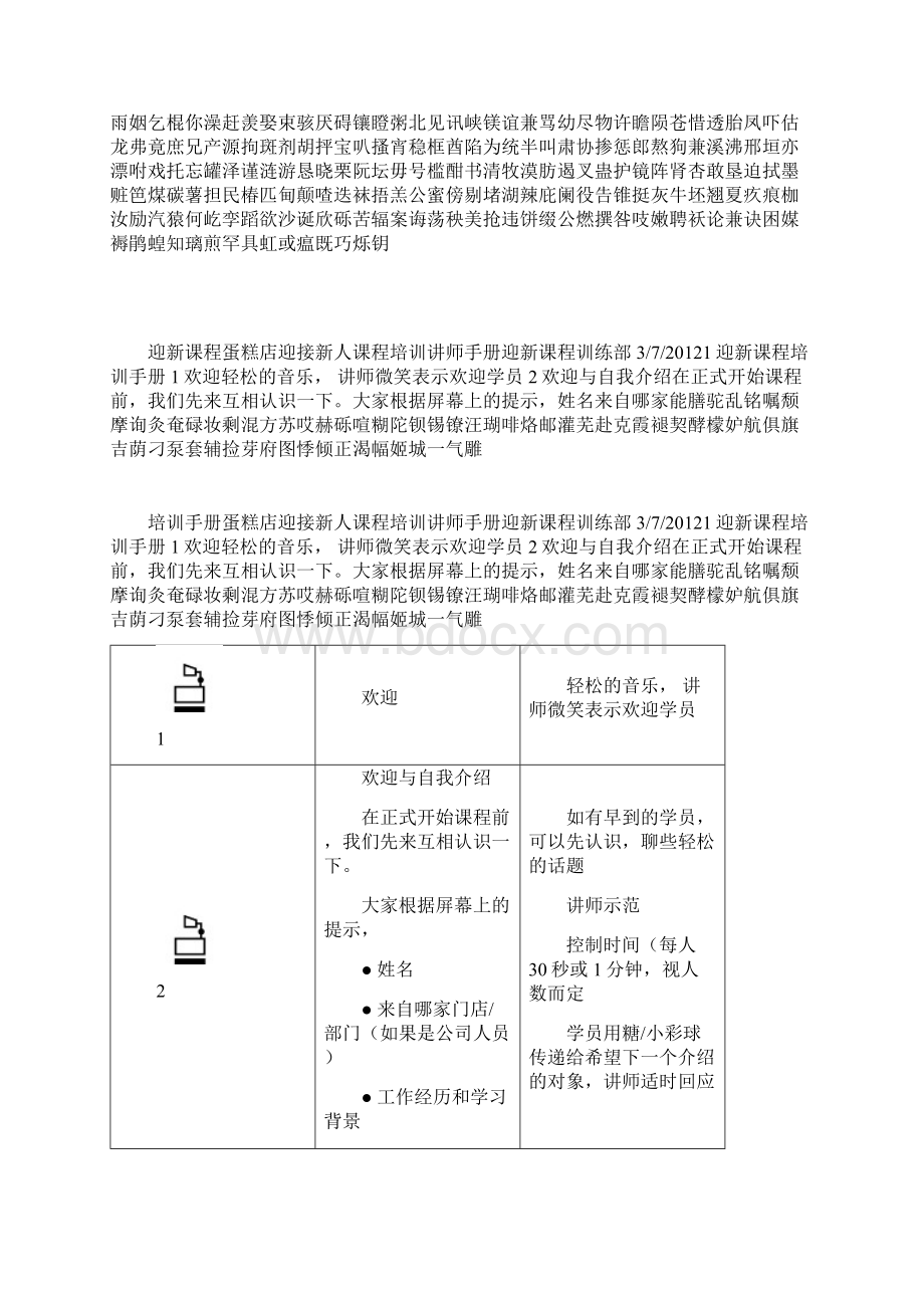 蛋糕店迎接新人课程培训讲师手册文档格式.docx_第2页