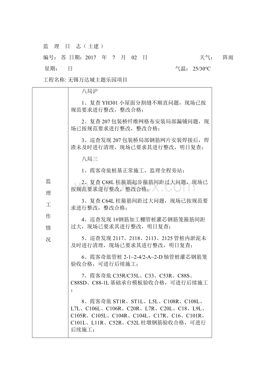 土建监理日志Word格式.docx_第3页