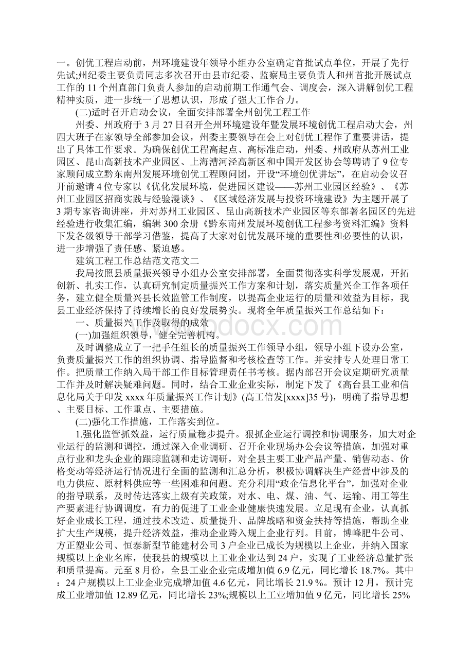 建筑工程工作总结范文版Word格式.docx_第2页