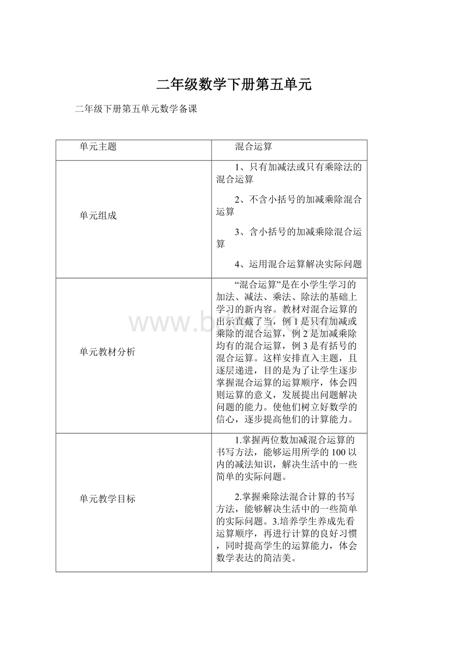 二年级数学下册第五单元.docx_第1页