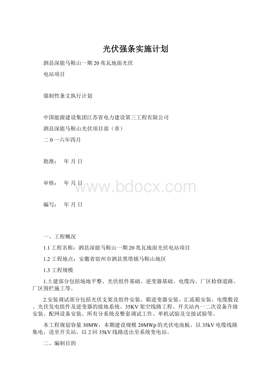 光伏强条实施计划.docx_第1页