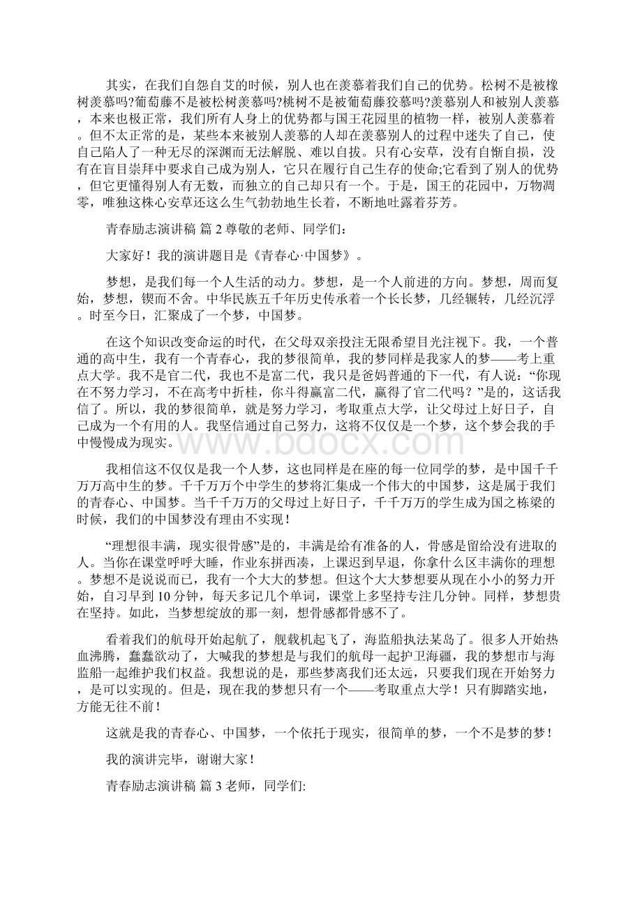 精品青春励志演讲稿模板汇总十篇.docx_第2页