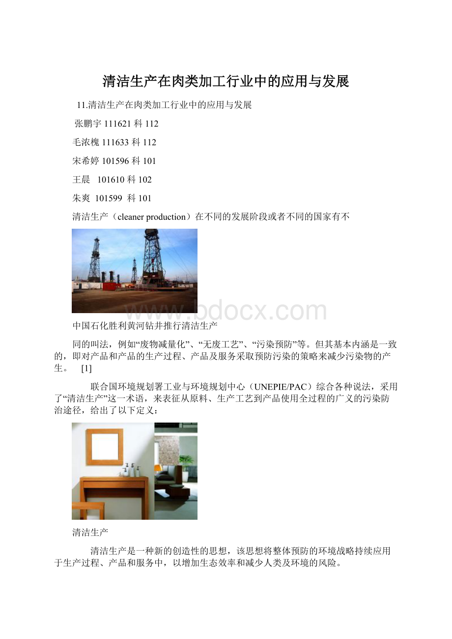 清洁生产在肉类加工行业中的应用与发展.docx_第1页