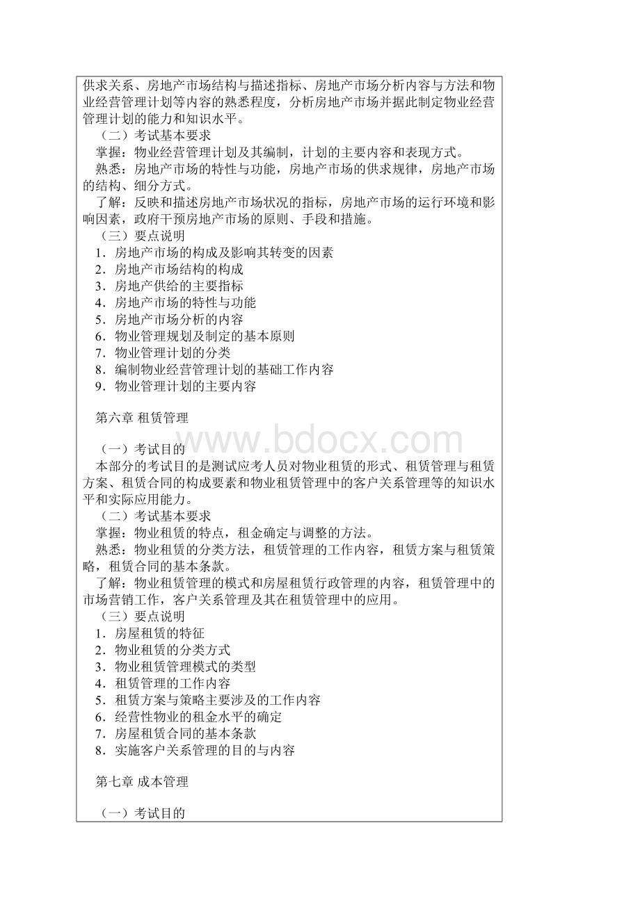 全国物业管理师职业资格考试考试大纲物业经营管理.docx_第3页