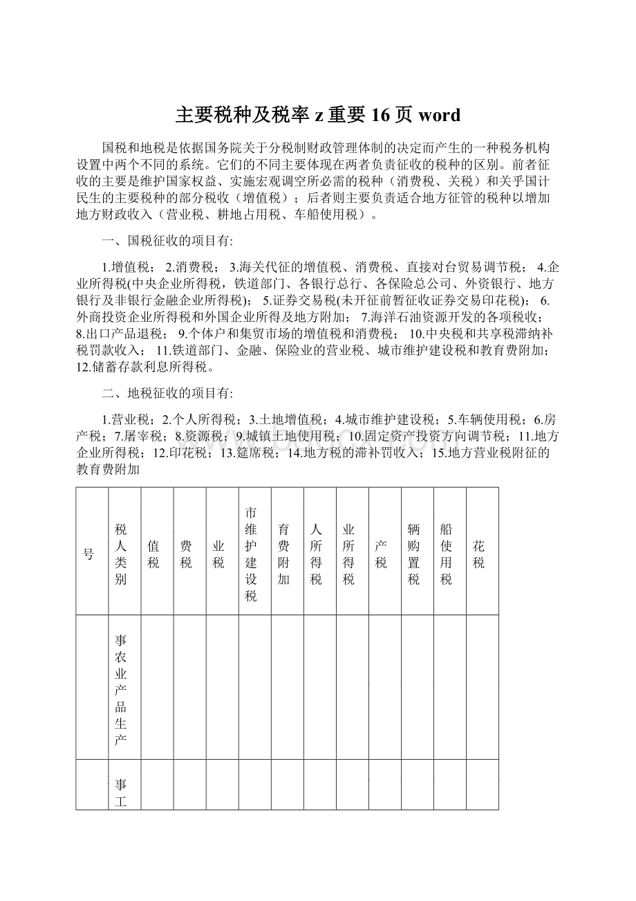 主要税种及税率z重要16页word.docx_第1页