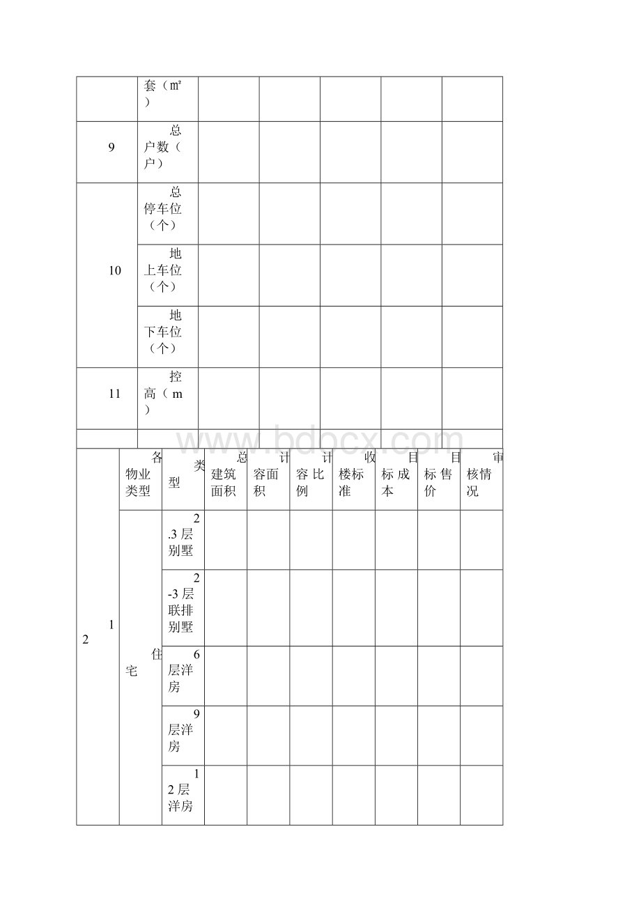 01项目经济技术指标信息表Word文档下载推荐.docx_第3页