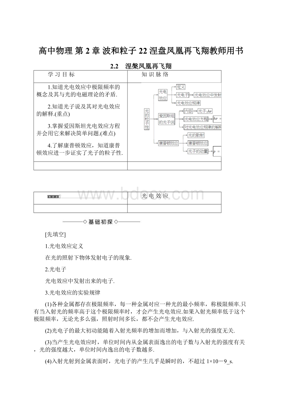 高中物理 第2章 波和粒子 22 涅盘凤凰再飞翔教师用书.docx_第1页