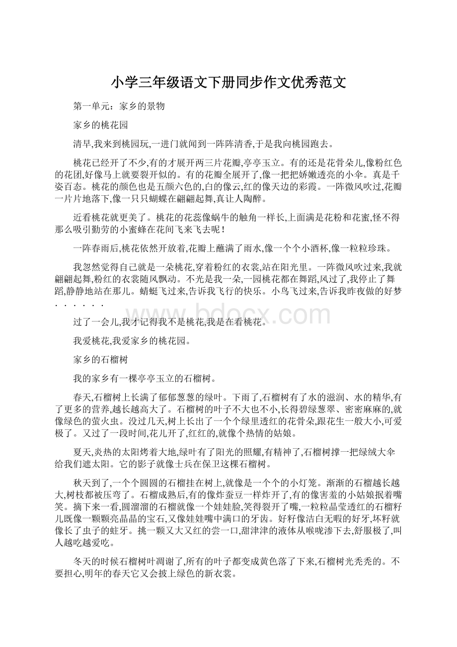 小学三年级语文下册同步作文优秀范文文档格式.docx