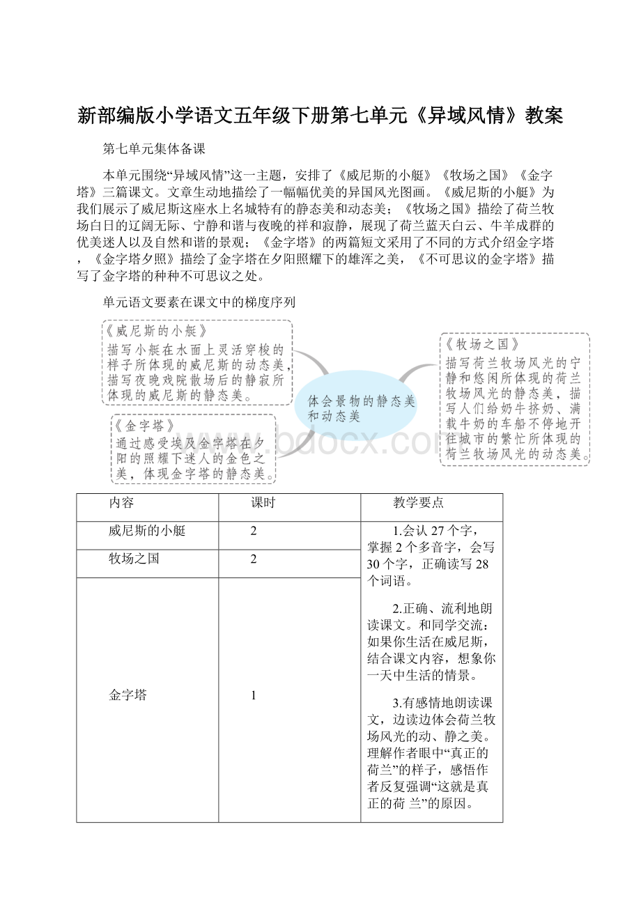 新部编版小学语文五年级下册第七单元《异域风情》教案.docx